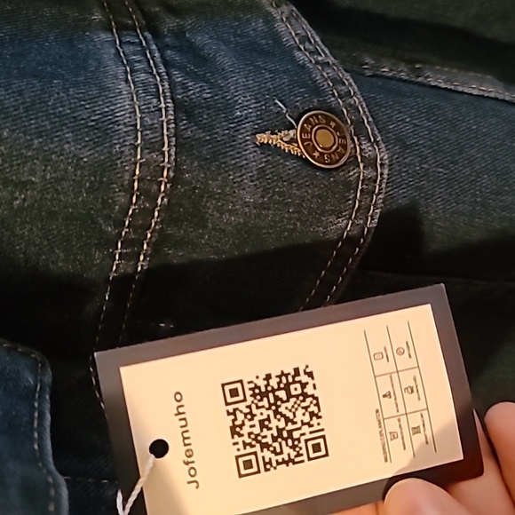 NWT Jofemuho Womens Classic Long Jean Jacket Plus Size Long Sleeve Button down - Picture 3 of 7